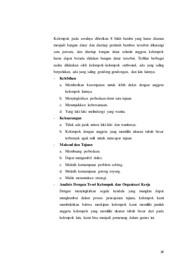 Contoh Laporan Kegiatan Outbound Karyawan Seputar Laporan