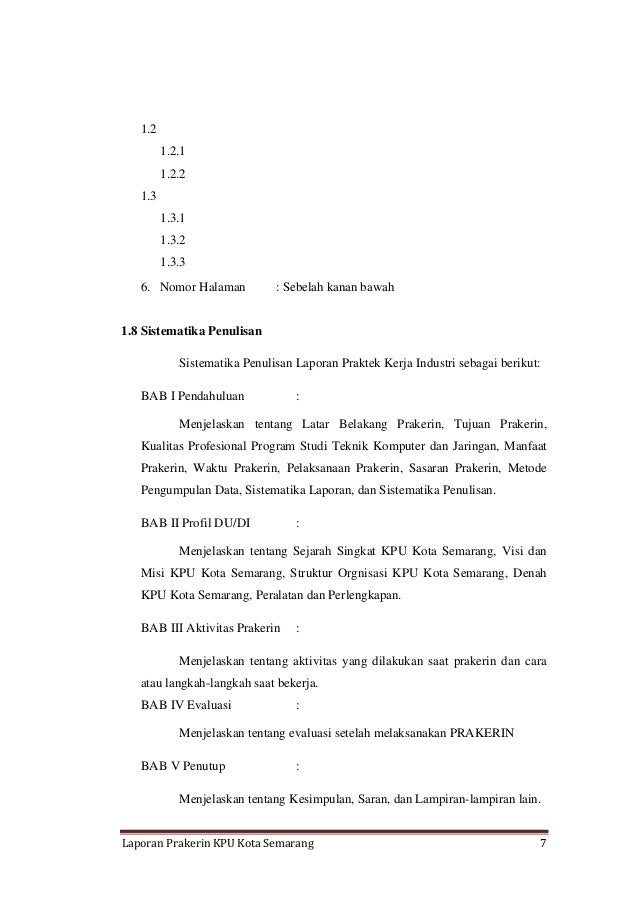 Laporan Kegiatan Praktik Kerja Industri di KPU Kota Semarang