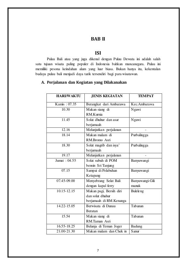 Contoh Proposal Study Tour Ke Bali Pigura