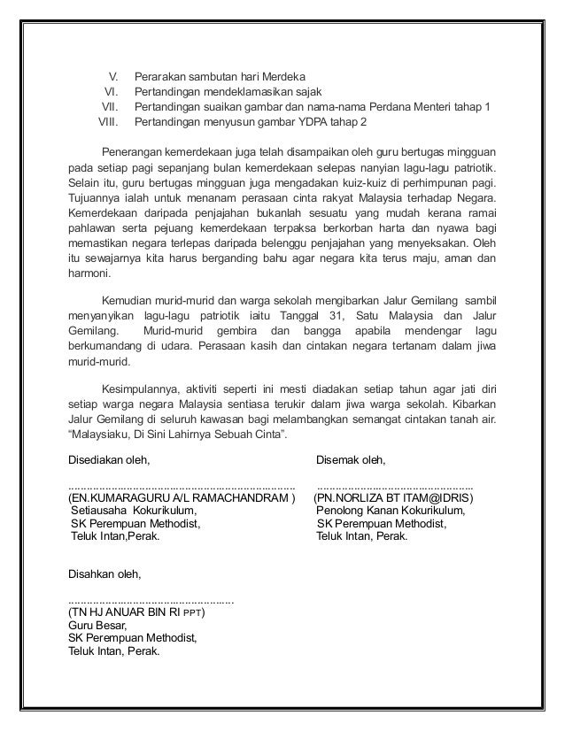 Laporan kemerdekaan 2014