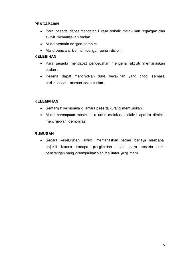 Laporan kem sukan sekolah