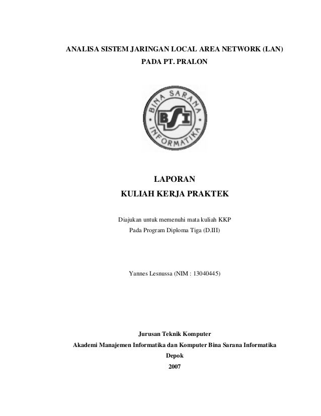 Contoh Laporan Kerja Praktek Jaringan