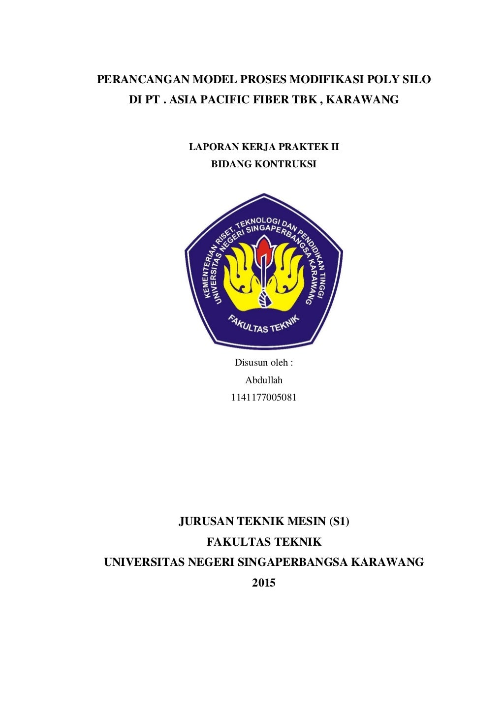 Laporan kerja praktek unsika 2015