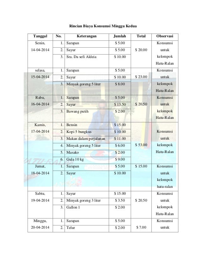 Contoh Laporan Keuangan Bendahara Kegiatan Kkn