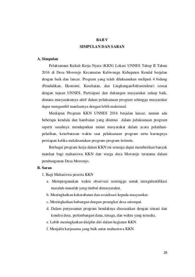 Laporan Kkn Unnes Desa Mororejo Kec Kaliwungu