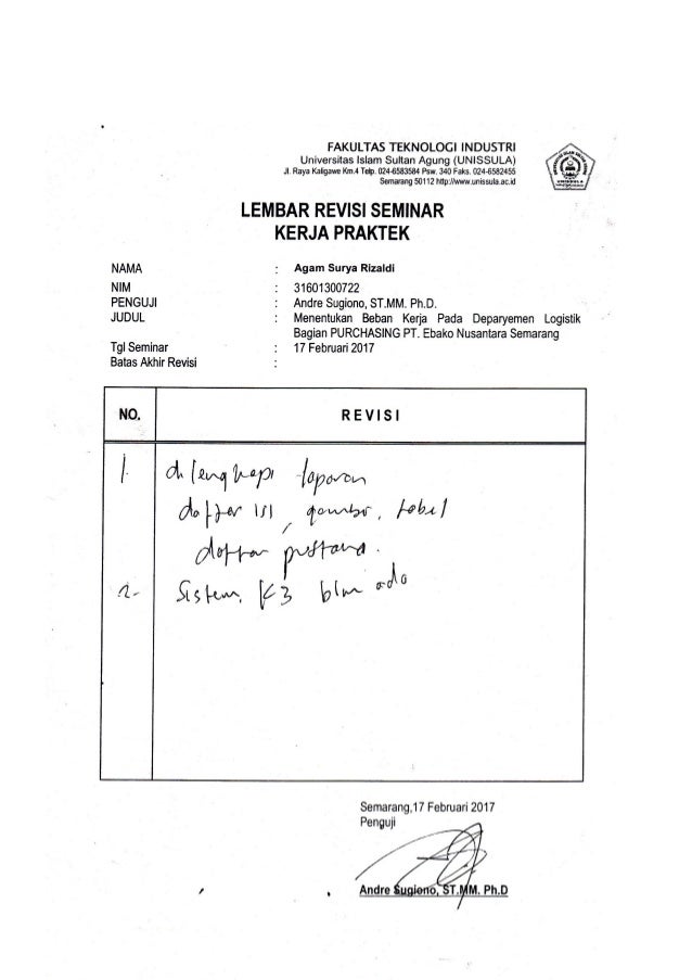 Laporan Kerja Praktek Menentukan Beban Kerja Pada Departemen Logistik Laporan Kerja Praktek Menentukan Beban Kerja Pada Departemen Logistik