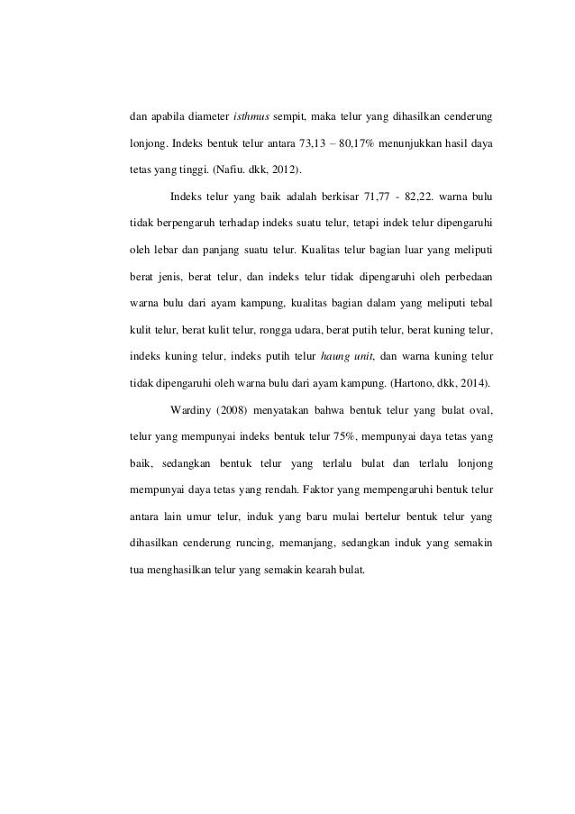 Laporan Kualitatif Dan Kuantitatif Telur Ayam Kampung