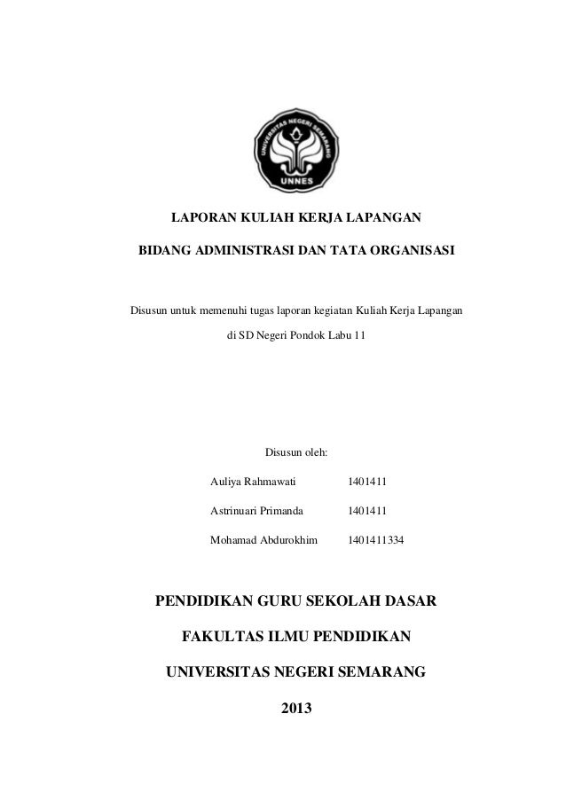 Laporan kuliah kerja lapangan PGSD Unnes di SD N Pondok 