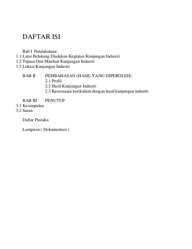 Laporan Kunjungan Industri