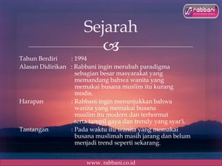 Pt Rabbani Laporan kunjungan ke rabbani | PPTX