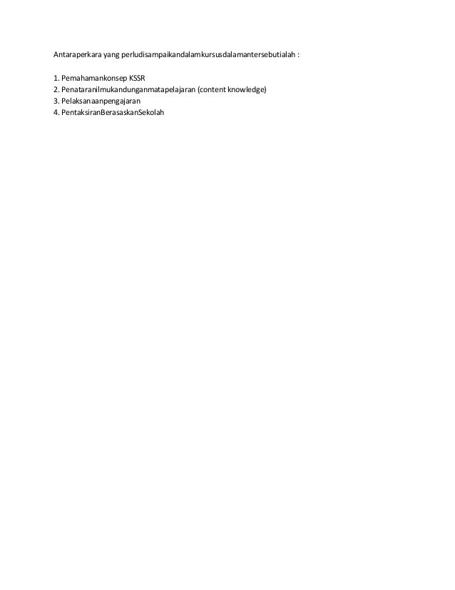 contoh format laporan kursus