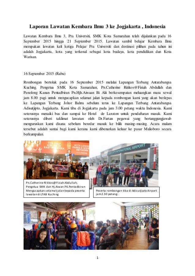 Laporan Lawatan Kembara Ilmu 3 Ke Jogjakarta