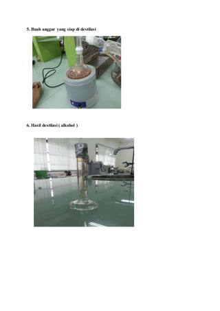 5. Buah anggur yang siap di destilasi
6. Hasil destilasi ( alkohol )
 