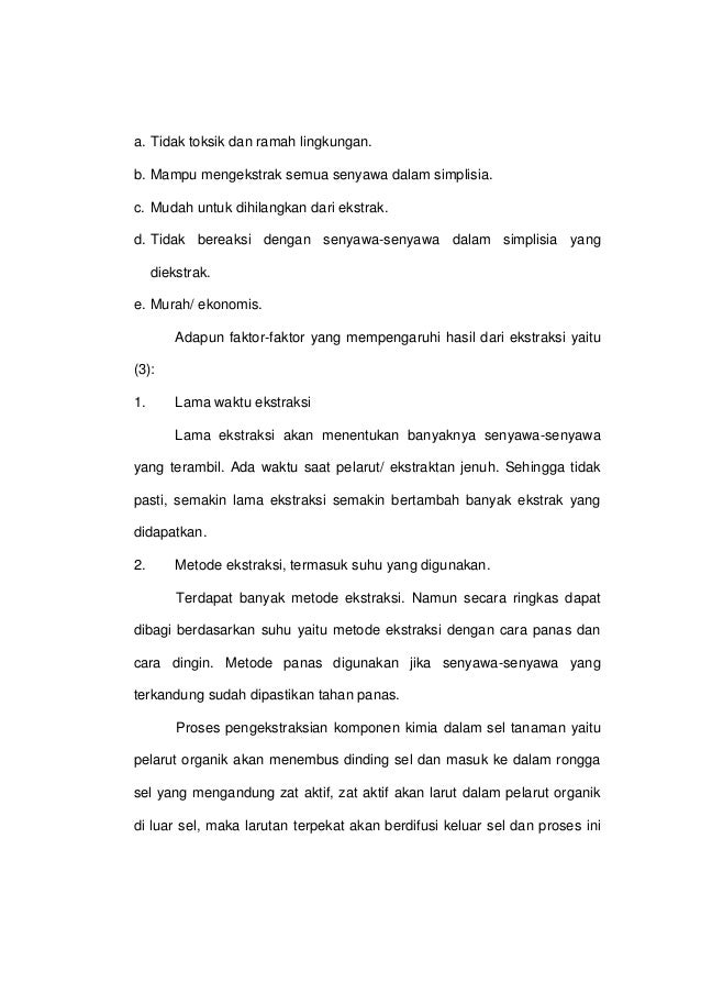 Laporan Lengkap Ekstraksi