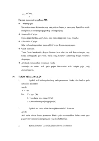 Laporan Tetapan Pegas dab Grafitas | PDF
