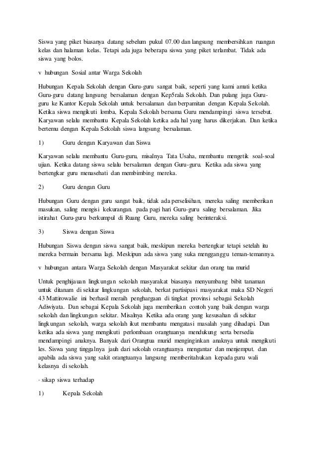 Contoh Hasil Observasi Ruang Guru - Simak Gambar Berikut