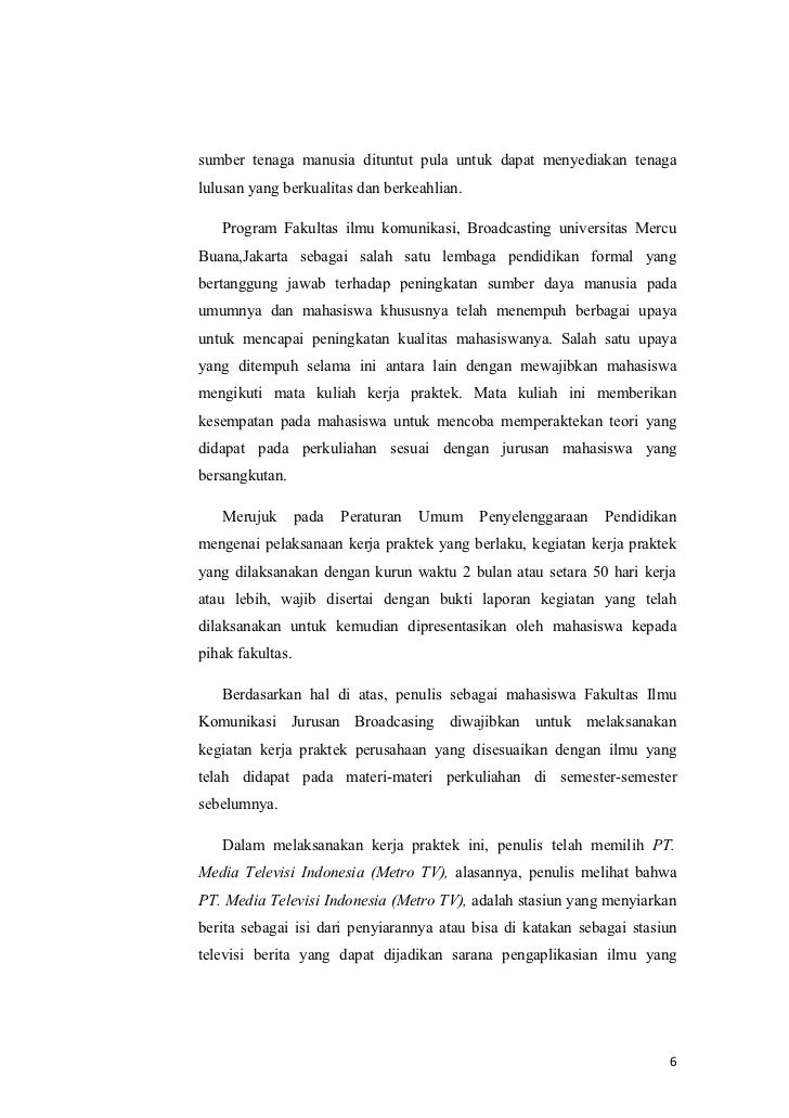Contoh Laporan Magang Mahasiswa Ilmu Komunikasi Seputar Laporan
