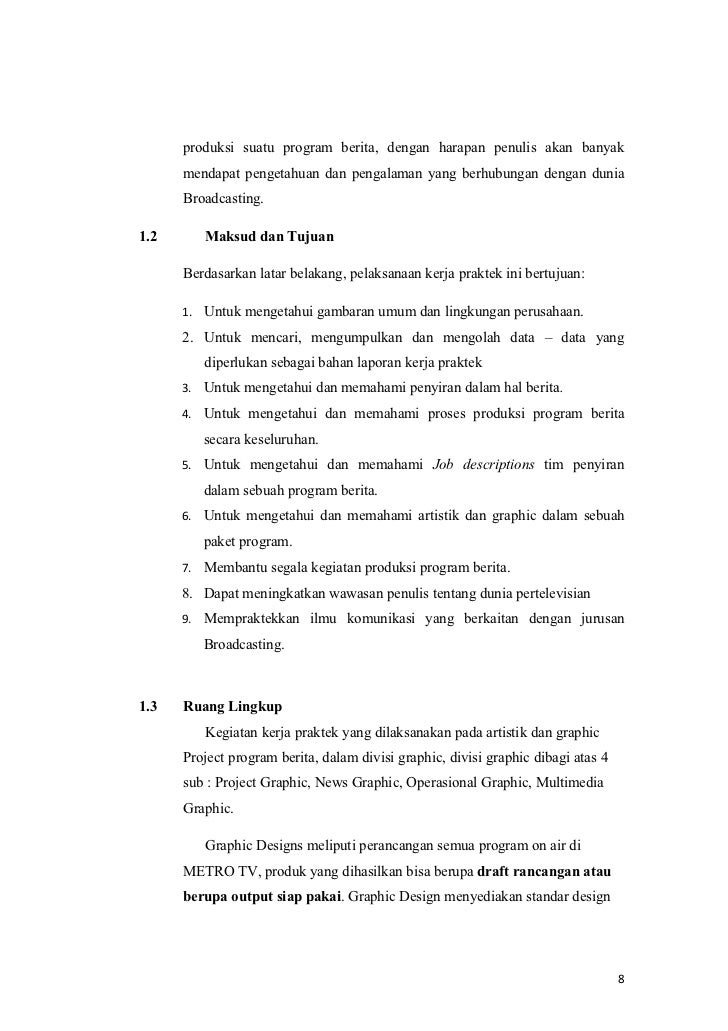 Laporan Magang Graphic Metro Tv