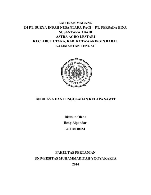 Lapran Magang Di Pt Surya Indah Nusantara Pagi Pt Persada Bina Nus