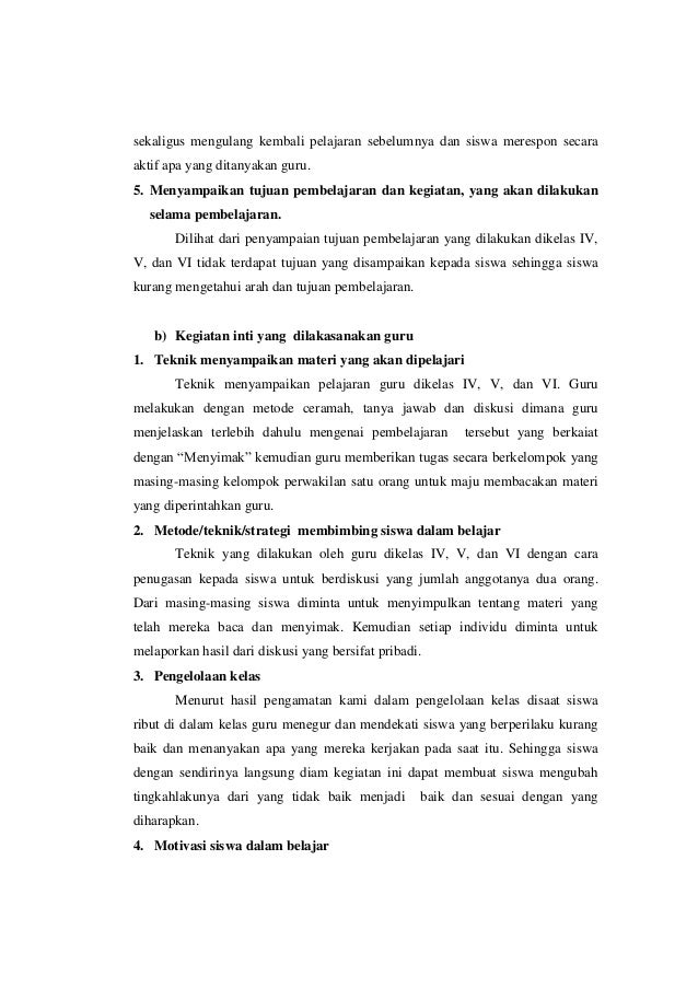 Laporan magang ii di sd 03 kota bengkulu