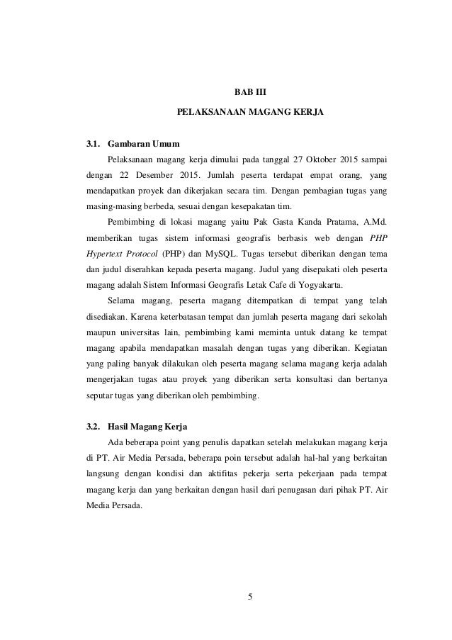 Contoh Laporan Magang Kerja Mecroze Contoh Laporan Magang Kerja Mecroze