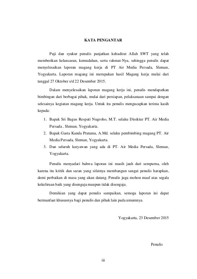 Contoh Laporan Magang Kerja Mecroze