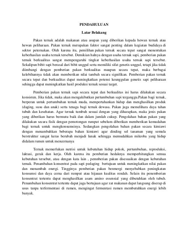 Laporan Manajemen Pemberian Pakan Ruminansia