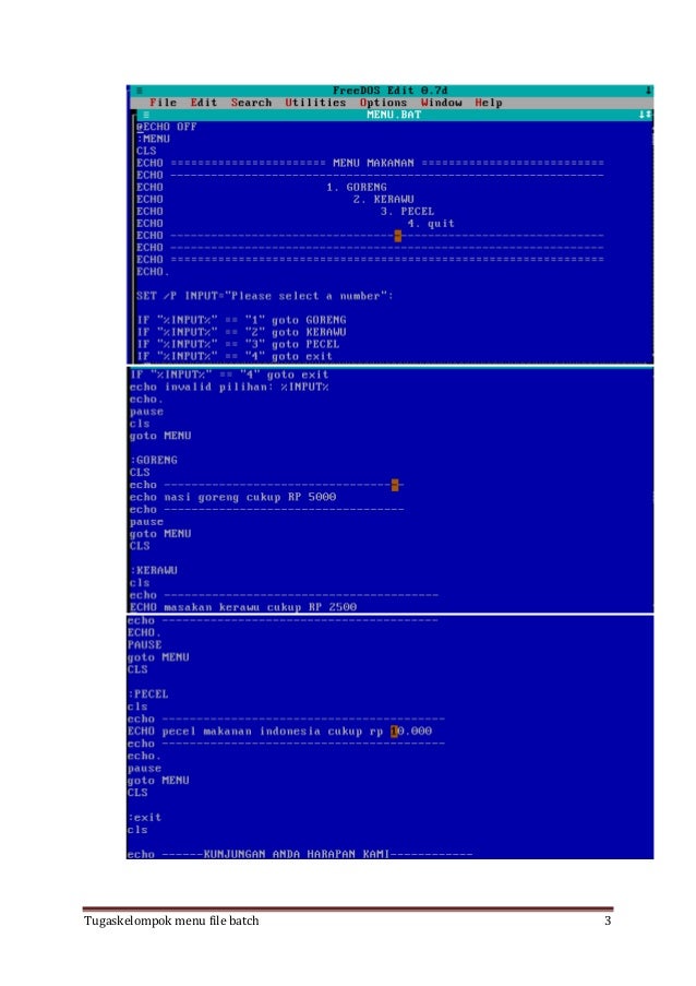 Dos Batch Menu – menu driven batch in dos – LFMP