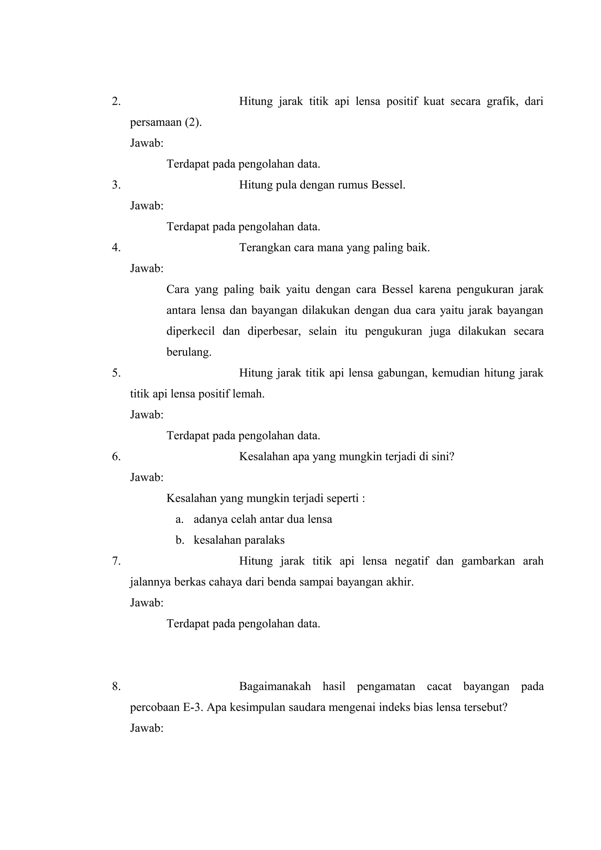 Laporan Rumus Rumus Lensa (O1) | DOC