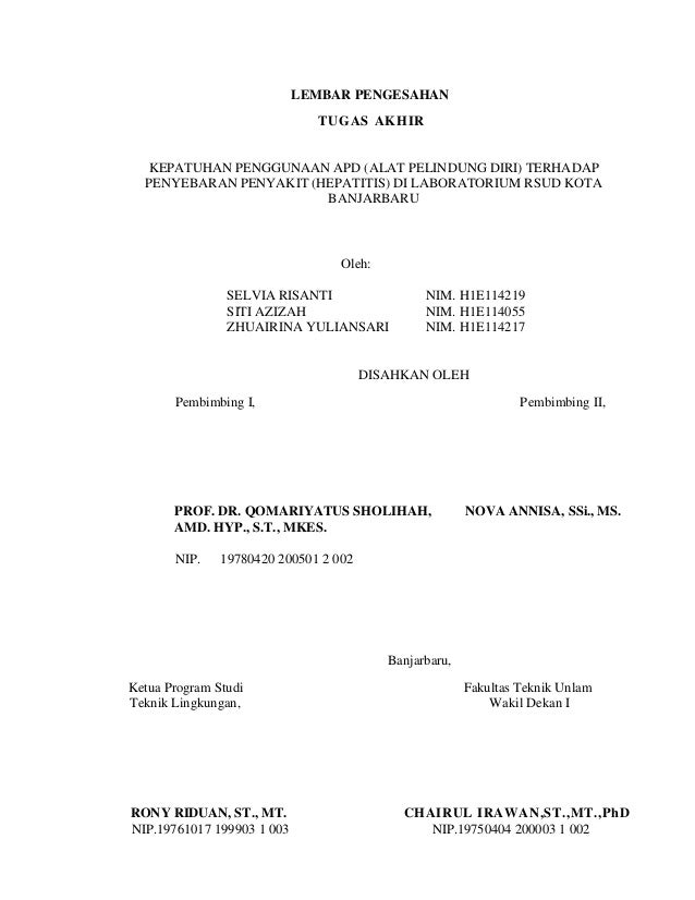 Laporan Observasi Lapangan Kepatuhan Penggunaan Apd Terhadap Penyebar