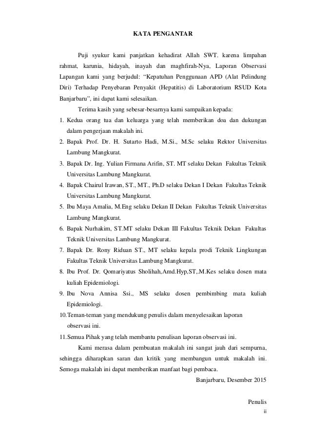 Laporan Observasi Lapangan Kepatuhan Penggunaan Apd Terhadap Penyebar