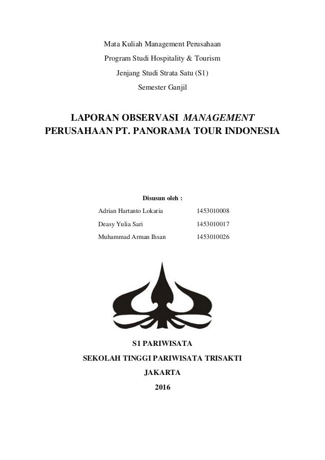 Laporan Penelitian Pt Panorama Tour Indonesia