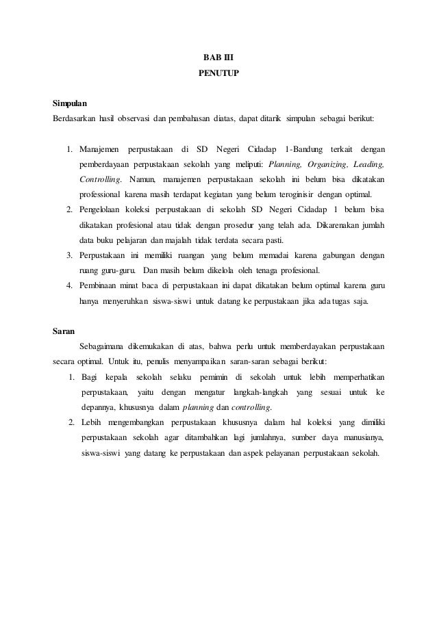 Makalah Hasil Observasi Perpustakaan Contoh Makalah