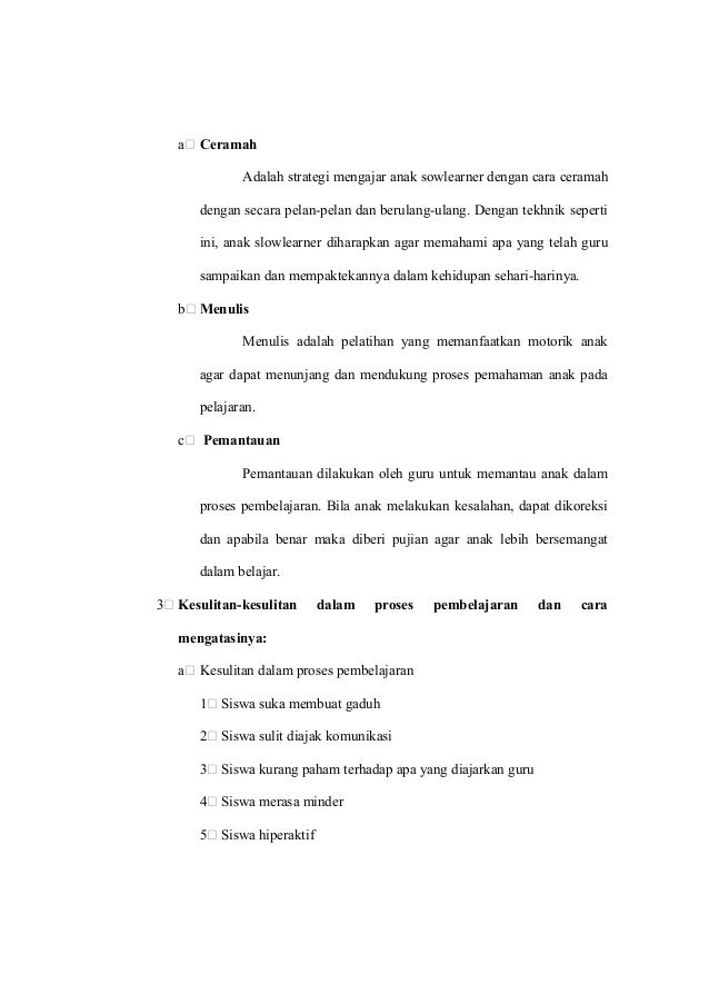 Laporan Observasi Sekolah Luar Biasa Kronis I