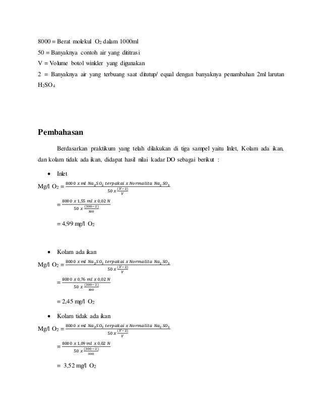 Laporan oksigen terlarut