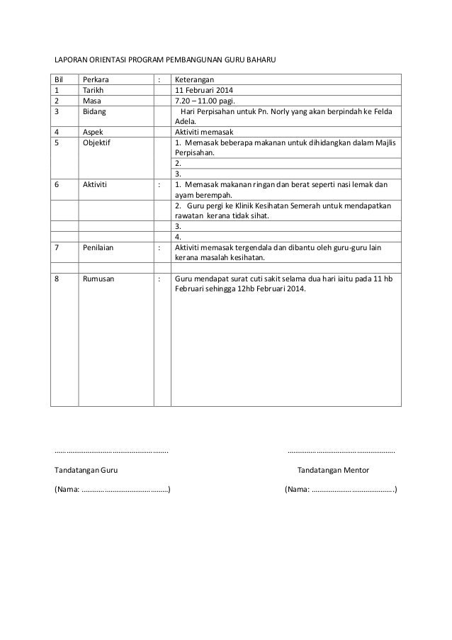Contoh Folio Program Pembangunan Guru Baharu