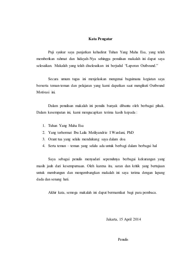 Contoh Laporan Hasil Kegiatan Outbound Seputar Laporan