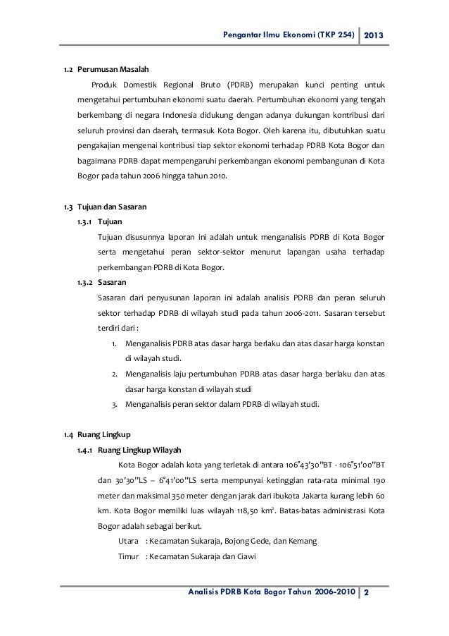 Laporan Pdrb Bogor Fix