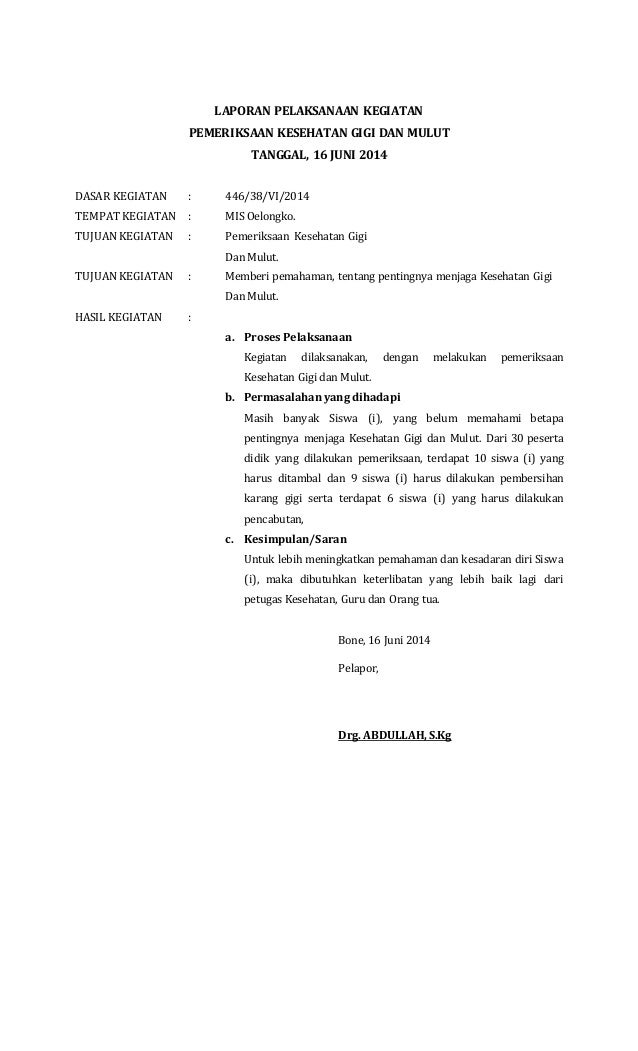 Laporan Pelaksanaan Kegiatan