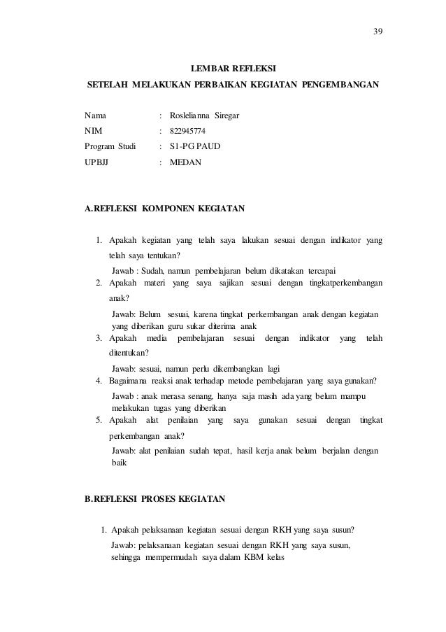 Laporan Pemantapan Kemampuan Profesional Roslelianna Siregar