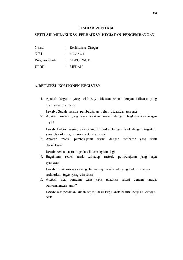 Laporan Pemantapan Kemampuan Profesional Roslelianna Siregar