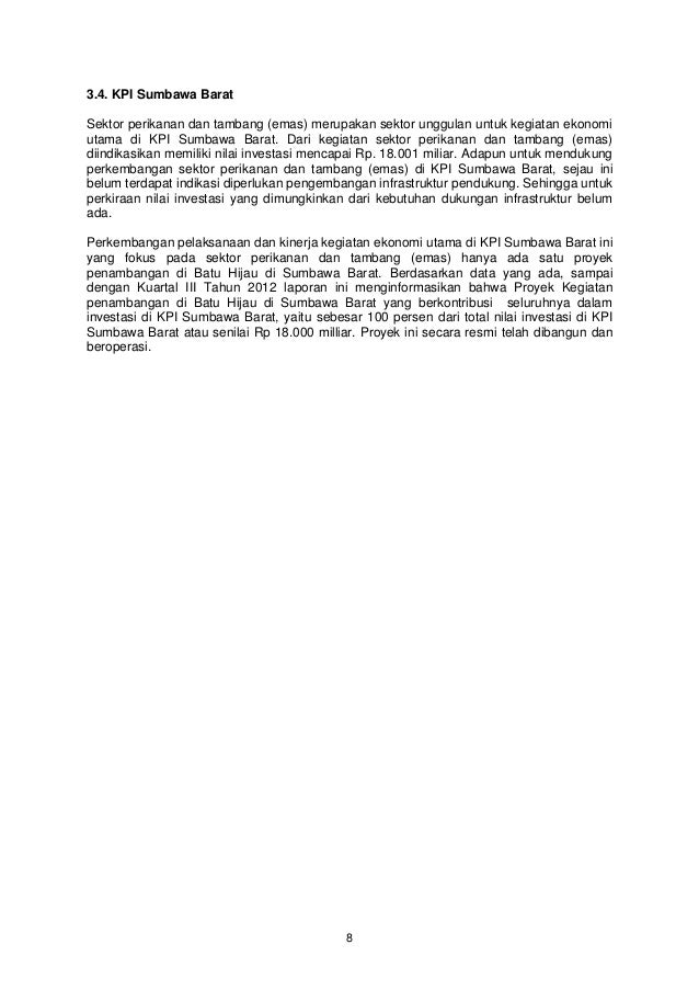 Laporan Pemantauan Kuartal Iii 2012 Koridor Ekonomi Bali Dan Kepulaua