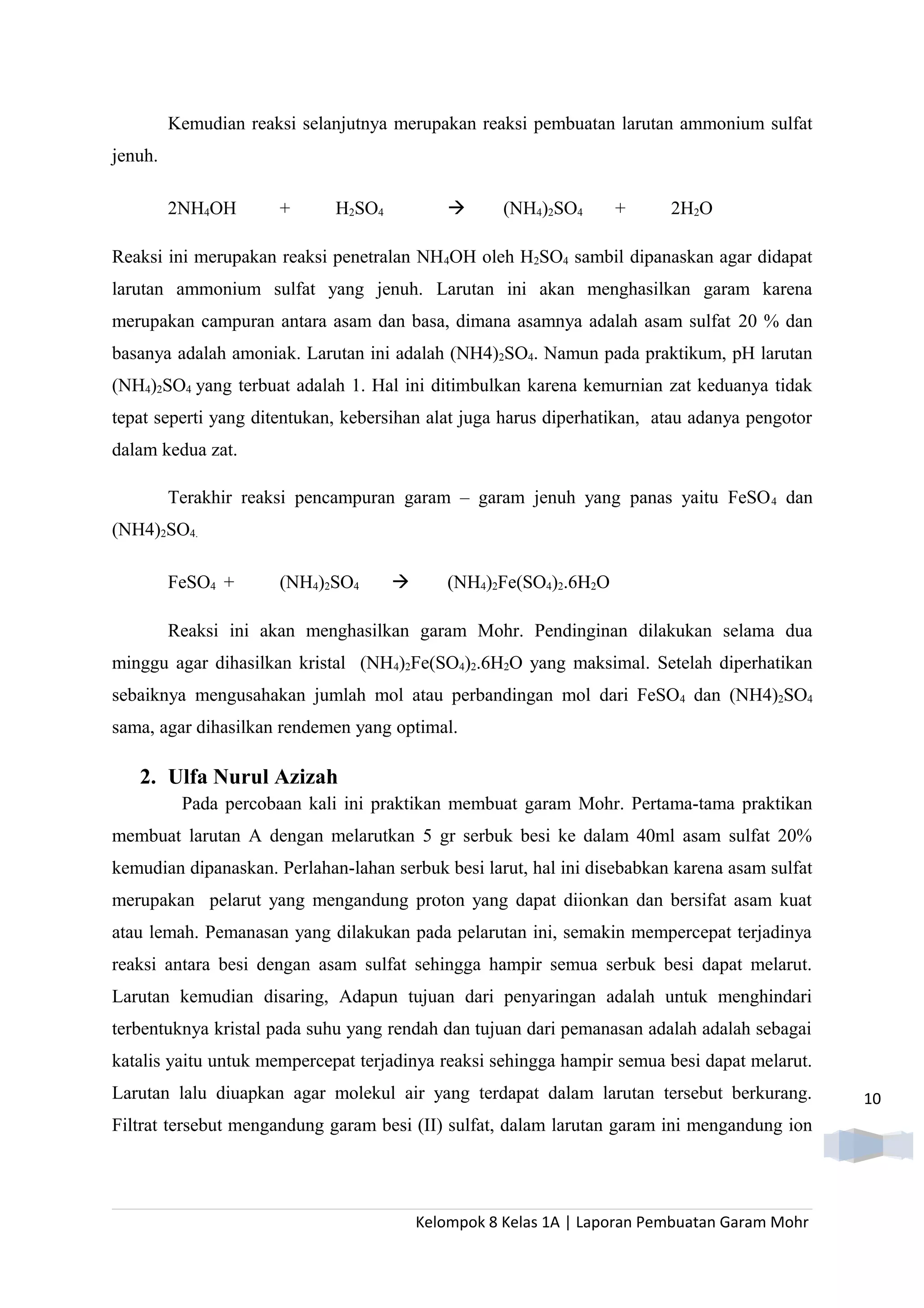 Laporan Pembuatan Garam Mohr Doc