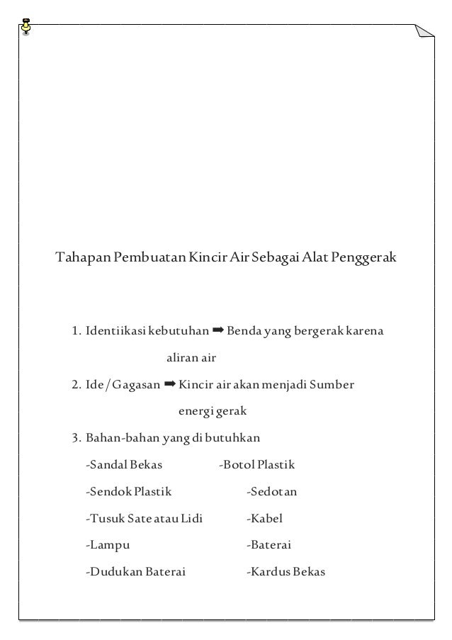 Prakarya Laporan Pembuatan Kincir Air