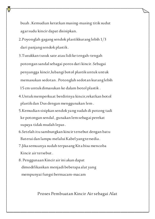 Prakarya Laporan Pembuatan Kincir Air