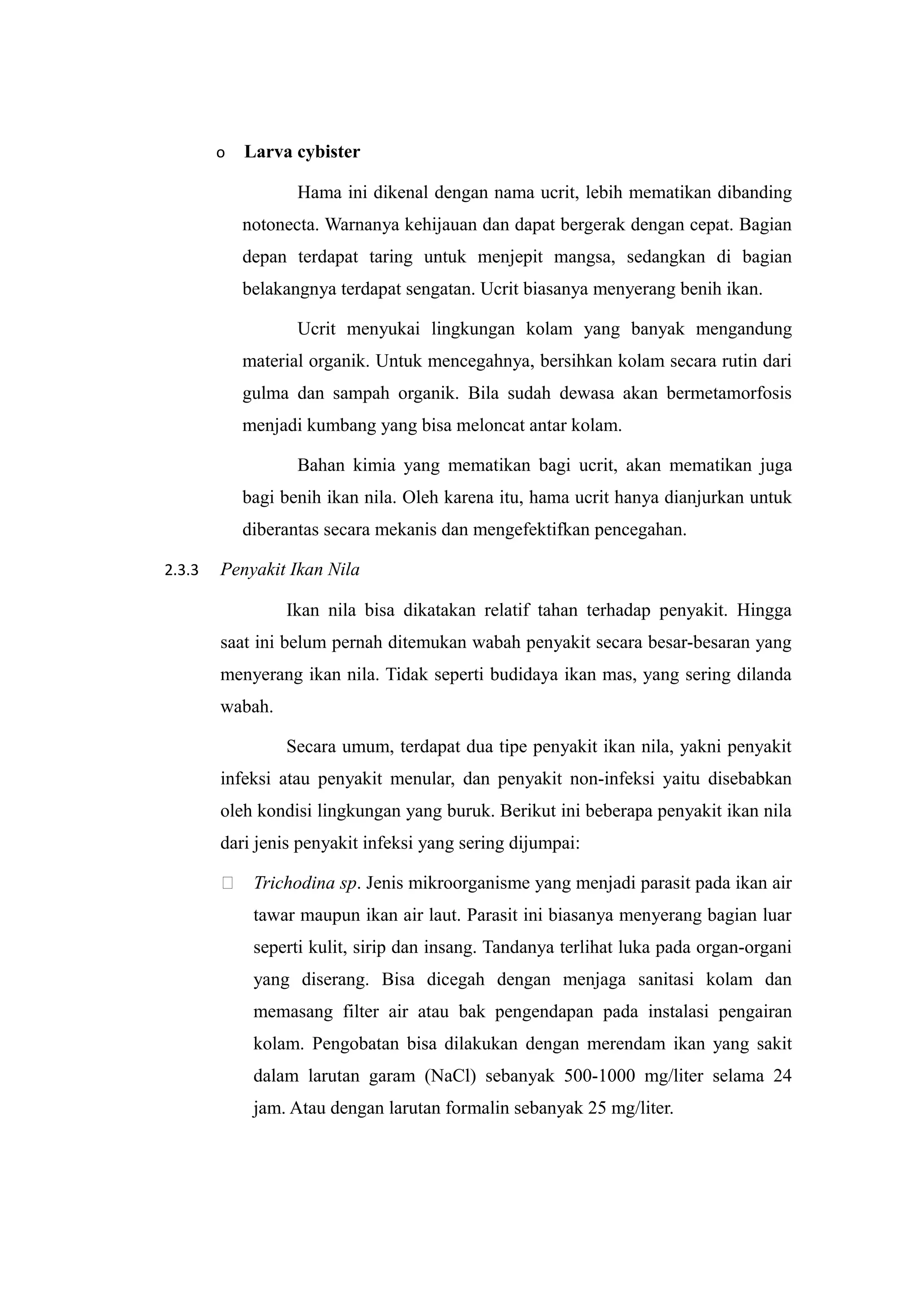 Laporan pembudidayaan ikan konsumsi air tawar (pembenihan ikan nila) | RTF