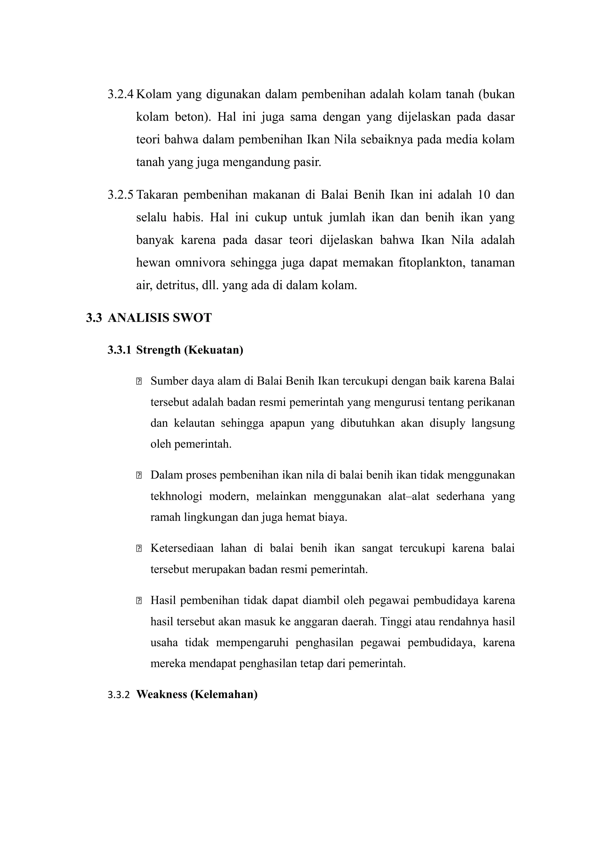 Laporan pembudidayaan ikan konsumsi air tawar (pembenihan ikan nila) | RTF
