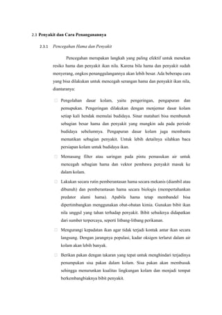 Laporan pembudidayaan ikan konsumsi air tawar (pembenihan ikan nila) | RTF