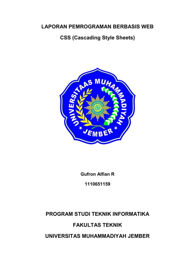 Laporan pemrograman berbasis web (CSS) | PDF