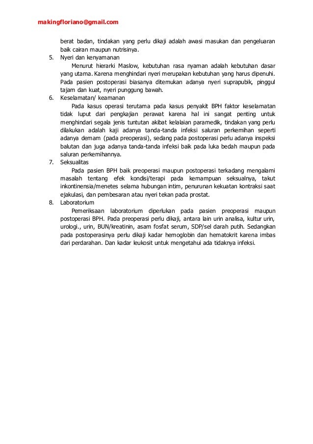 Laporan pendahuluan benign prostatic hyperplasia (bph)